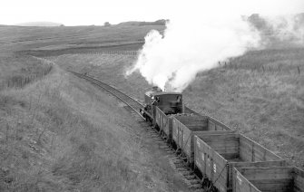 View showing NCB locomotive number 21 and wagons at Minnivey