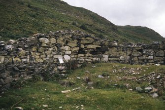 Copy of colour slide showing detail of Semi Broch, Rhiroy, Loch Broom Highland. Interior from entrance showing wall build and scarcement
NMRS Survey of Private Collection
Digital Image only