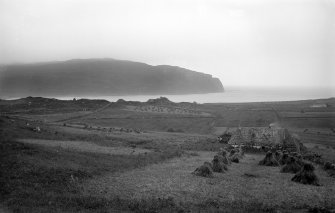 Eigg, Cleadale
General view of farms, and looking towards Laig Bay
