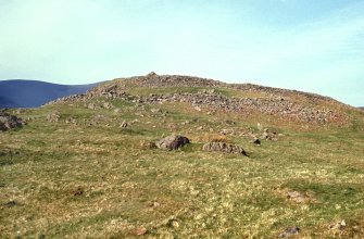 Copy of colour slide showing view of Dreva Fort, Peeblesshire - view from SW showing chevaux de frises
NMRS Survey of Private Collection
Digital Image only