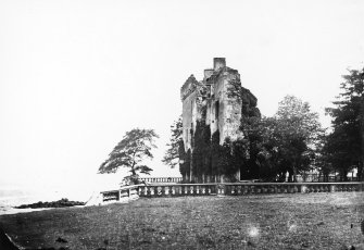 Edinburgh, Barnbougle Castle.
View from North East prior to restoration in 1880.
