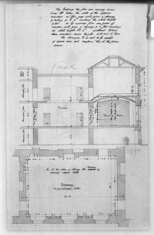 Photographic copy of section of library, dining room and tribune.
Digital image of LAD 18/90 P.