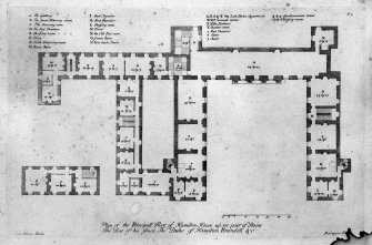 Photographic copy of plan of principal floor (as existing in 1730).
Digital image of LAD 18/9 P.