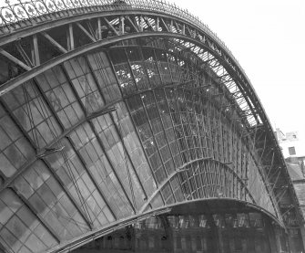 Glasgow, St. Enoch Station.
General view of East canopy in the North train shed, from South-East.
