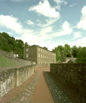 View from NW showing the SW side of the School, and the foundations of Mill No.4 (foreground left)