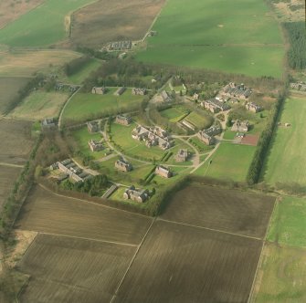 Oblique aerial view centred on the hospital