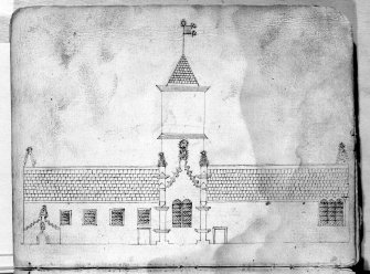 Photographic copy of elevation drawing.
