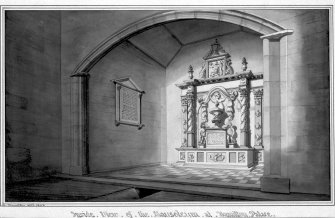 Photographic copy of drawing showing view of Hamilton Mausoleum.
Digital image of LAD 44/2 P.