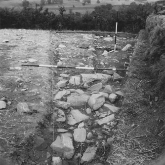 View of octant E of the top of the Mote of Urr in process of excavation.