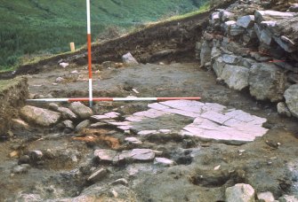 Copy of colour slide showing detail of excavation at Tor A'Chorcain, Langwell  - HEARTH AND FURNACE - JK-9 Hearth and ? industrial area, looking S.
NMRS Survey of Private Collection
Digital Image only