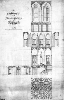 Taymouth Castle.
Digital image of design for staircase.
Titled: 'The Grand Staircase, Taymouth Castle, Perthshire'.
