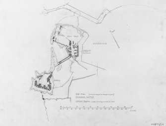 Survey drawing; plan of Dunbar Castle. Photographic copy.