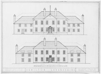 Photographic copy of drawing showing elevations

