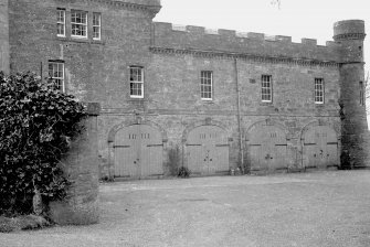 View of coach house doors in stable block, Culzean Castle.
