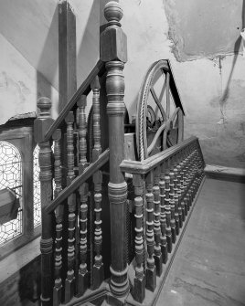 Service staircase, view of lift mechanism at third floor level
Digital image of A/34075