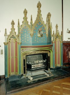 Taymouth Castle.  1st. floor, Dining-room, view of fireplace.
Digital image of D/21844/cn