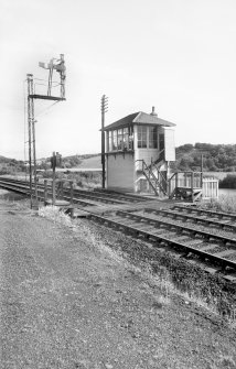 View from N showing signal box and signal post