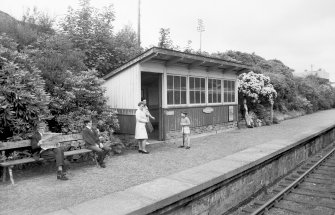 View from WSW showing wooden shelter on N platform