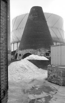 View from ESE showing glass cone with gasholder in background