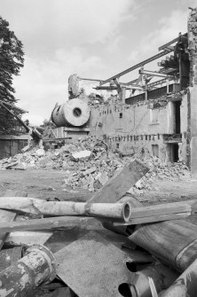 View from WSW showing rotary drier and W wing under demolition