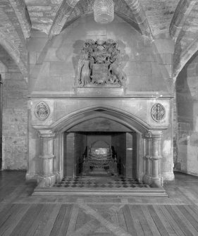 Interior.
Detail of South fireplace in vaulted crypt in the basement.
Digital image of C 54084.