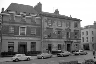 Kelso, The Square. View of Bank of Scotland and Royal Bank of Scotland premises.