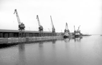 View from ENE showing cranes on S side