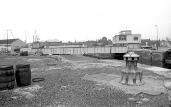 View from N showing N front of swing bridge between Imperial and Albert docks