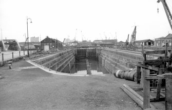 View from ESE showing dry dock with lock gates closed