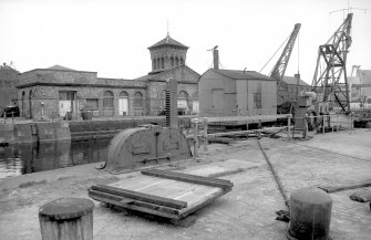 View from SSW showing barge Grab no 1 with SSW front of pumping station in background