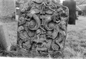 Detail of gravestone to John Shaw d. 1731, Barr Old Parish Churchyard.