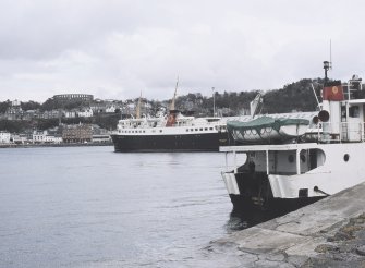 View from WSW showing MV Caledonia docked at pier