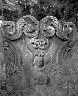 View of gravestone of Caleb Nibbo and Jean Nibbo, 1733.
Digital image of B 4388/20.