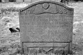 View of gravestone of John Piersone 1763.
Digital image of B/42932/6.