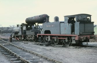 View from NNE showing shunting locomotives at colliery
