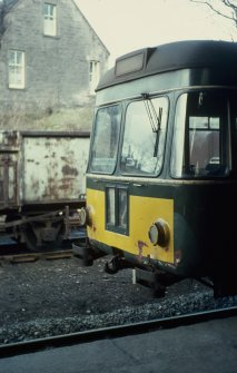 View from N showing railbus on Larbert service in station