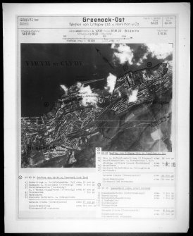 Scanned image of Luftwaffe vertical air photograph of the Greenock and Port Glasgow areas.