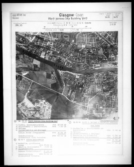 Scanned image of Luftwaffe vertical air photograph of the south side of the River Clyde, Glasgow.