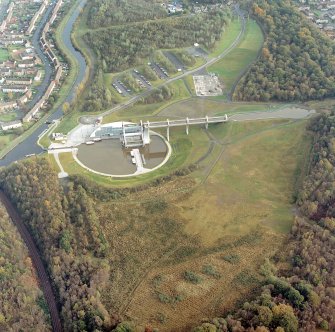 Aerial view of the Falkirk Wheel.
