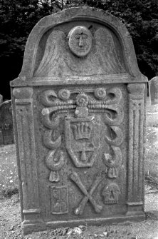 View of West face of the gravestone of James Wightone, 1725.
Digital image of B 4172