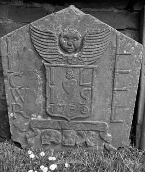 St Vigeans Churchyard.
Headstone, Isobel smith, 1730.
Digital image of AN 5414/2