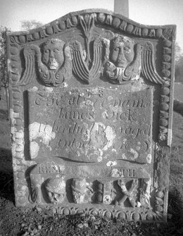 Monikie Churchyard.
Headstone, Margaret Bouer, erected by James Dick, 1780.