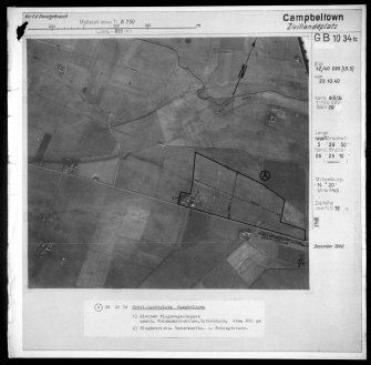 Scanned image of Luftwaffe vertical air photograph of Campbeltown Airfield and surrounding area.