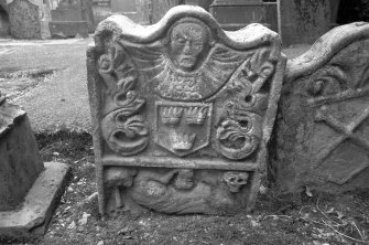 Detail of gravestone for John Grant 1738 with death emblems
Digital image of B/4085/19