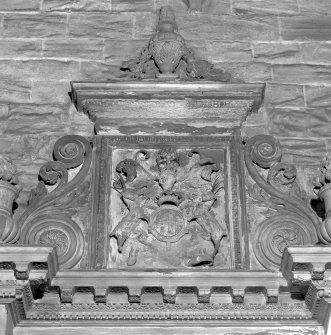 Interior.
Hamilton Monument.  Detail of pediment and armorial
Digital image of D 3576