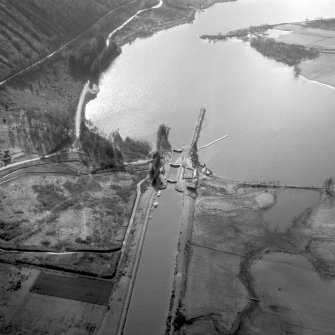 Aerial photograph showing Laggan Locks at entrance to Loch Lochy.
Digital image of A 36801