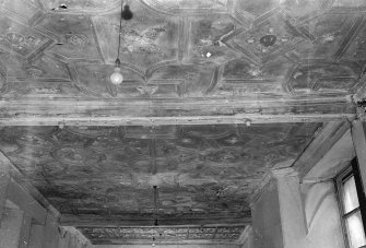 Interior-detail of ceiling from South.