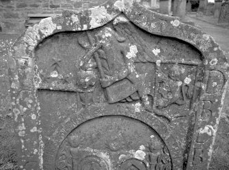 Kinnaird Parish Churchyard.
Detail of gravestone, Francis Donald dated 1799.
Digital image of A 7415