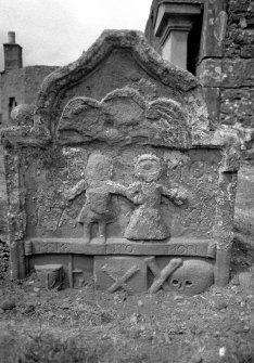 Blackford Churchyard.
Detail of gravestone, W.G.M.H, 1751.
Digital image of PT 14739/1