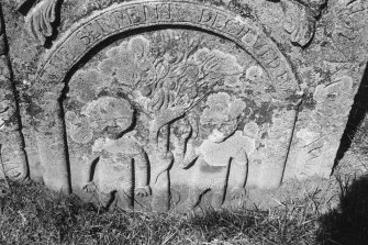 Dowally, Churchyard.
Detail of headstone for James Douglas, 1782.
Digital image of A 37029 PO